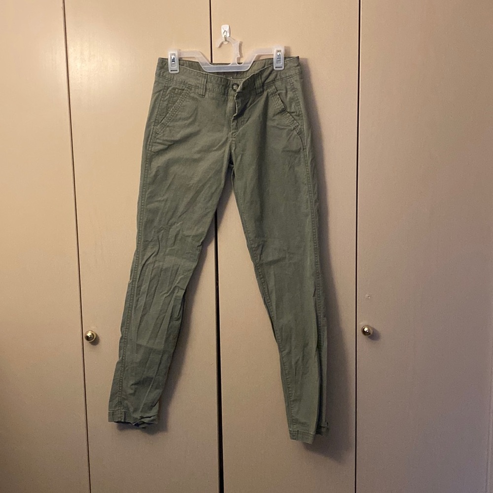 Dyed green Eddie Bauer straight leg pants, size 4